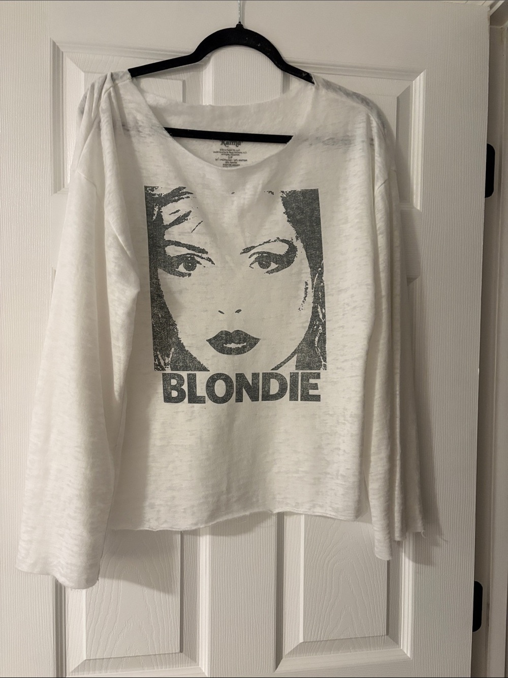 Recycled Karma White Blondie Graphic Long Sleeve Tee